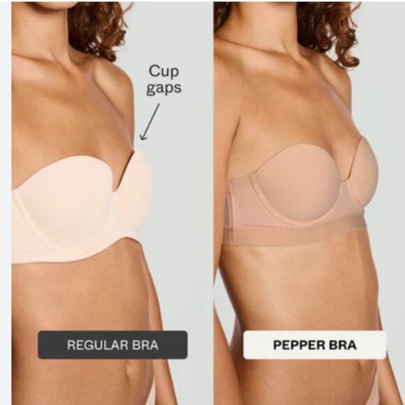 NWOT Pepper MVP Strapless Bra In Buff, 34A - Picture 2 of 10